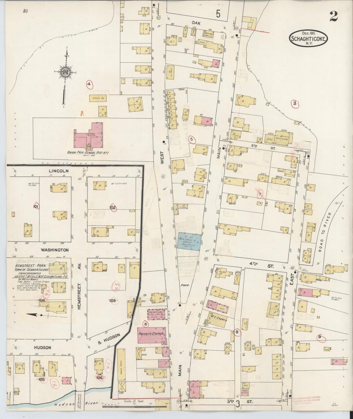 Sanborn Fire Insurance Map from Schaghticoke, Rensselaer County, New York (1938), Sheet #0002 - Historic Sanborn Fire Insurance Map Print, vintage old map wall art, antique decor, genealogy gift, New York New York map