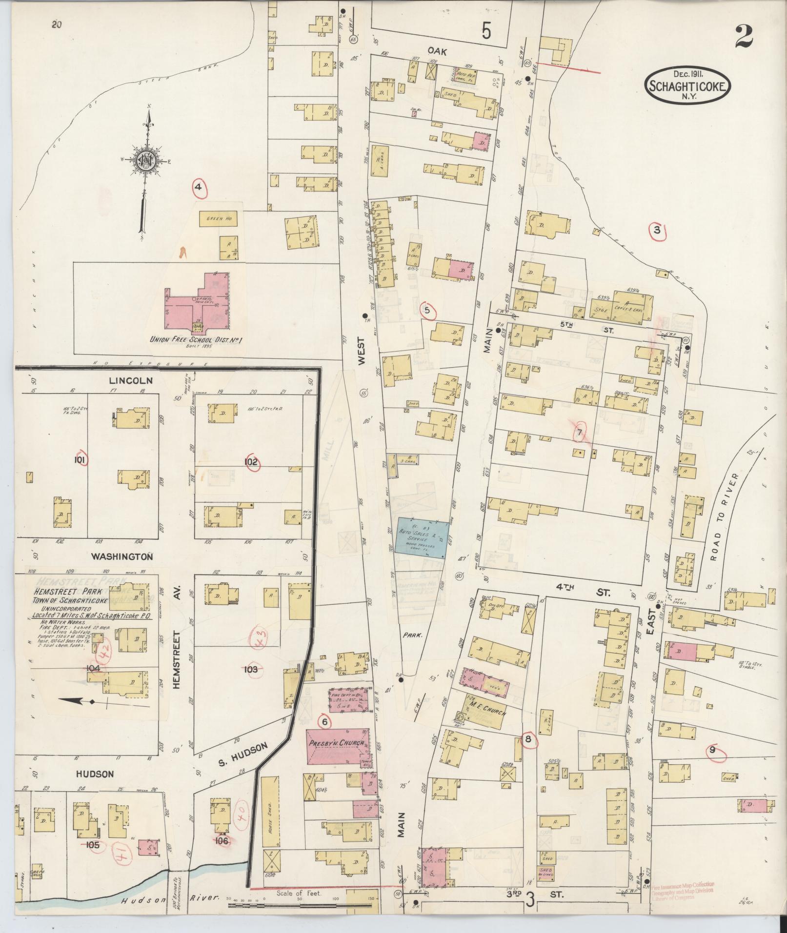 Sanborn Fire Insurance Map from Schaghticoke, Rensselaer County, New York (1938), Sheet #0002 - Historic Sanborn Fire Insurance Map Print, vintage old map wall art, antique decor, genealogy gift, New York New York map