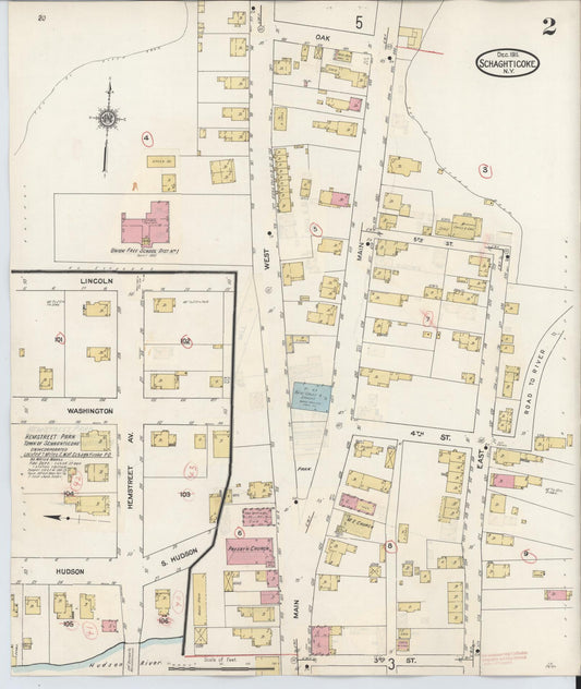 Sanborn Fire Insurance Map from Schaghticoke, Rensselaer County, New York (1938), Sheet #0002 - Historic Sanborn Fire Insurance Map Print, vintage old map wall art, antique decor, genealogy gift, New York New York map