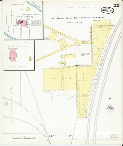 Sanborn Fire Insurance Map from Wichita, Sedgwick County, Kansas (1892), Sheet #0022 - Complete Map Set gallery image, historic Sanborn map, vintage wall art, Kansas Kansas