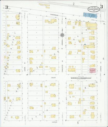 Sanborn Fire Insurance Map from Hankinson, Richland County, North Dakota (1927), Sheet #0003 - Complete Map Set gallery image, historic Sanborn map, vintage wall art, North Dakota North Dakota