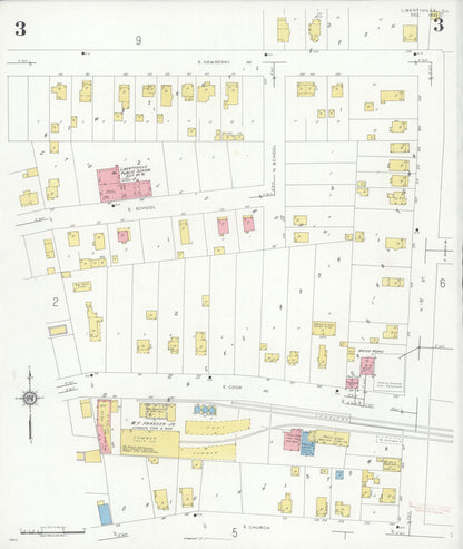 Sanborn Fire Insurance Map from Libertyville, Lake County, Illinois (1933), Sheet #0003 - Historic Sanborn Fire Insurance Map Print, vintage old map wall art, antique decor, genealogy gift, Illinois Illinois map
