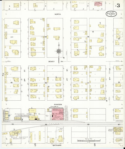 Sanborn Fire Insurance Map from Perry, Dallas County, Iowa (1911), Sheet #0003 - Historic Sanborn Fire Insurance Map Print, vintage old map wall art