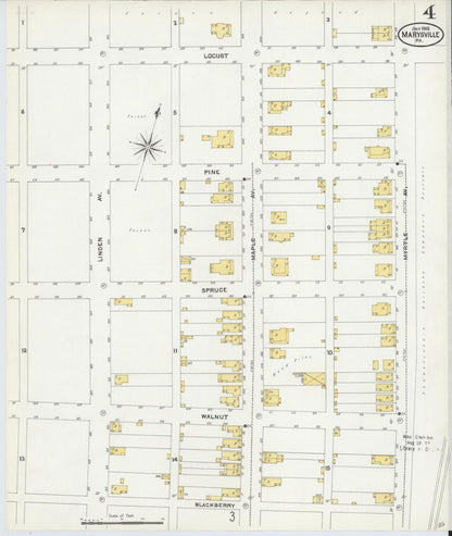 Sanborn Fire Insurance Map from Marysville, Perry County, Pennsylvania (1905), Sheet #0004 - Complete Map Set gallery image, historic Sanborn map, vintage wall art, Pennsylvania Pennsylvania