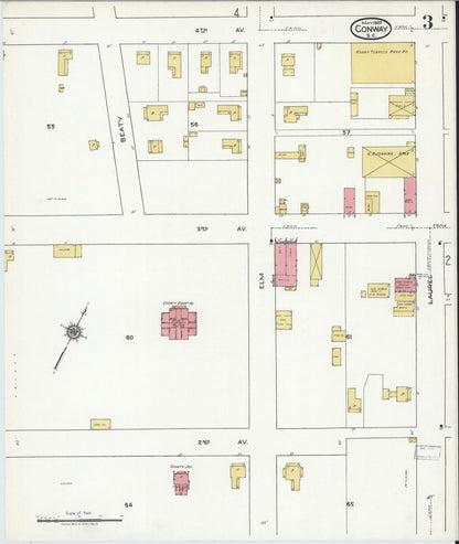 Sanborn Fire Insurance Map from Conway, Horry County, South Carolina (1920), Sheet #0003 - Complete Map Set gallery image, historic Sanborn map, vintage wall art, South Carolina South Carolina