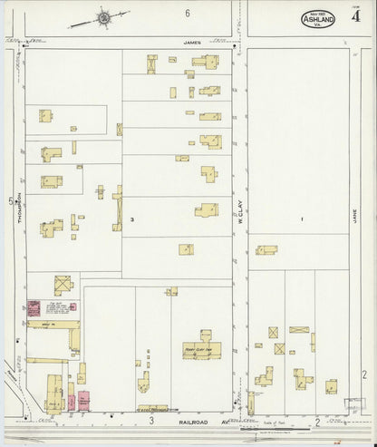 Sanborn Fire Insurance Map from Ashland, Hanover County, Virginia (1921), Sheet #0004 - Complete Map Set gallery image, historic Sanborn map, vintage wall art, Virginia Virginia