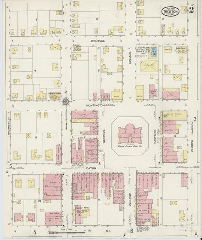 Sanborn Fire Insurance Map from Trenton, Gibson County, Tennessee (1915), Sheet #0002 - Complete Map Set gallery image, historic Sanborn map, vintage wall art, Tennessee Tennessee