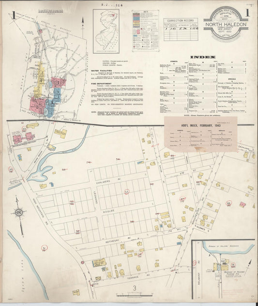 Sanborn Fire Insurance Map from North Haledon, Passaic County, New Jersey. (1943) – Historic Sanborn Fire Insurance Map Print