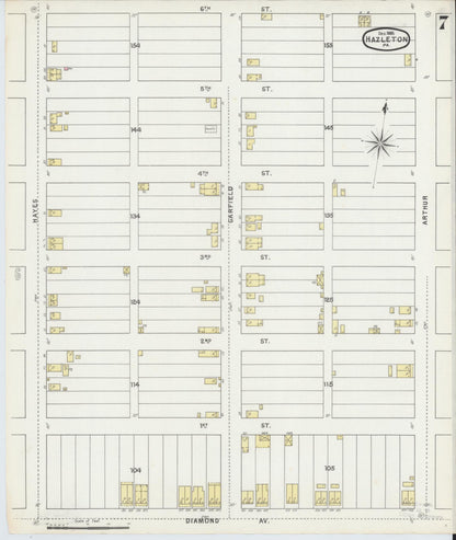 Sanborn Fire Insurance Map from Hazleton, Luzerne County, Pennsylvania (1895), Sheet #0007 - Complete Map Set gallery image, historic Sanborn map, vintage wall art, Pennsylvania Pennsylvania