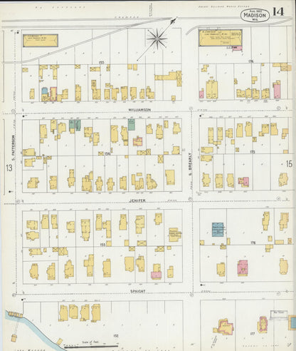Sanborn Fire Insurance Map from Madison, Dane County, Wisconsin (1902), Sheet #0014 - Complete Map Set gallery image, historic Sanborn map, vintage wall art, Wisconsin Wisconsin
