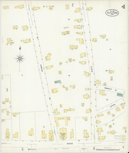 Sanborn Fire Insurance Map from Guilford, New Haven County, Connecticut (1908), Sheet #0004 - Complete Map Set gallery image, historic Sanborn map, vintage wall art, Connecticut Connecticut