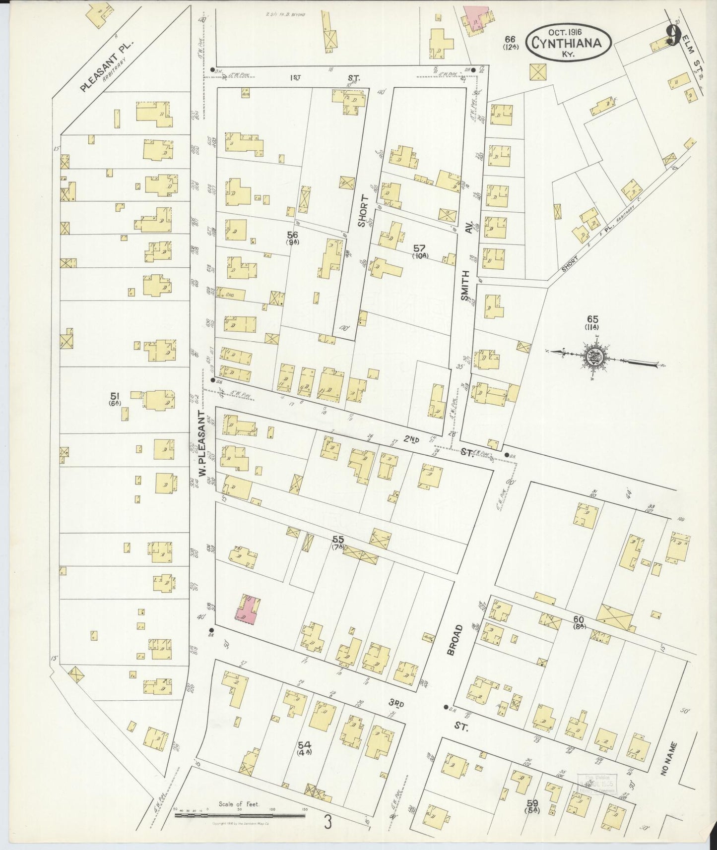 Sanborn Fire Insurance Map from Cynthiana, Harrison County, Kentucky (1916), Sheet #0009 - Historic Sanborn Fire Insurance Map Print, vintage old map wall art, antique decor, genealogy gift, Kentucky Kentucky map