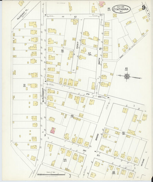 Sanborn Fire Insurance Map from Cynthiana, Harrison County, Kentucky (1916), Sheet #0009 - Historic Sanborn Fire Insurance Map Print, vintage old map wall art, antique decor, genealogy gift, Kentucky Kentucky map