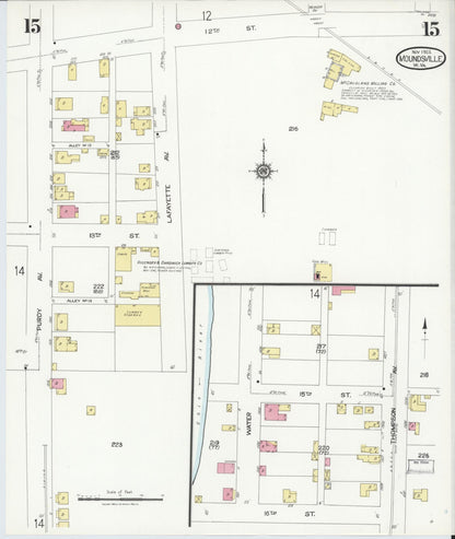 Sanborn Fire Insurance Map from Moundsville, Marshall County, West Virginia (1923), Sheet #0015 - Complete Map Set gallery image, historic Sanborn map, vintage wall art, West Virginia West Virginia