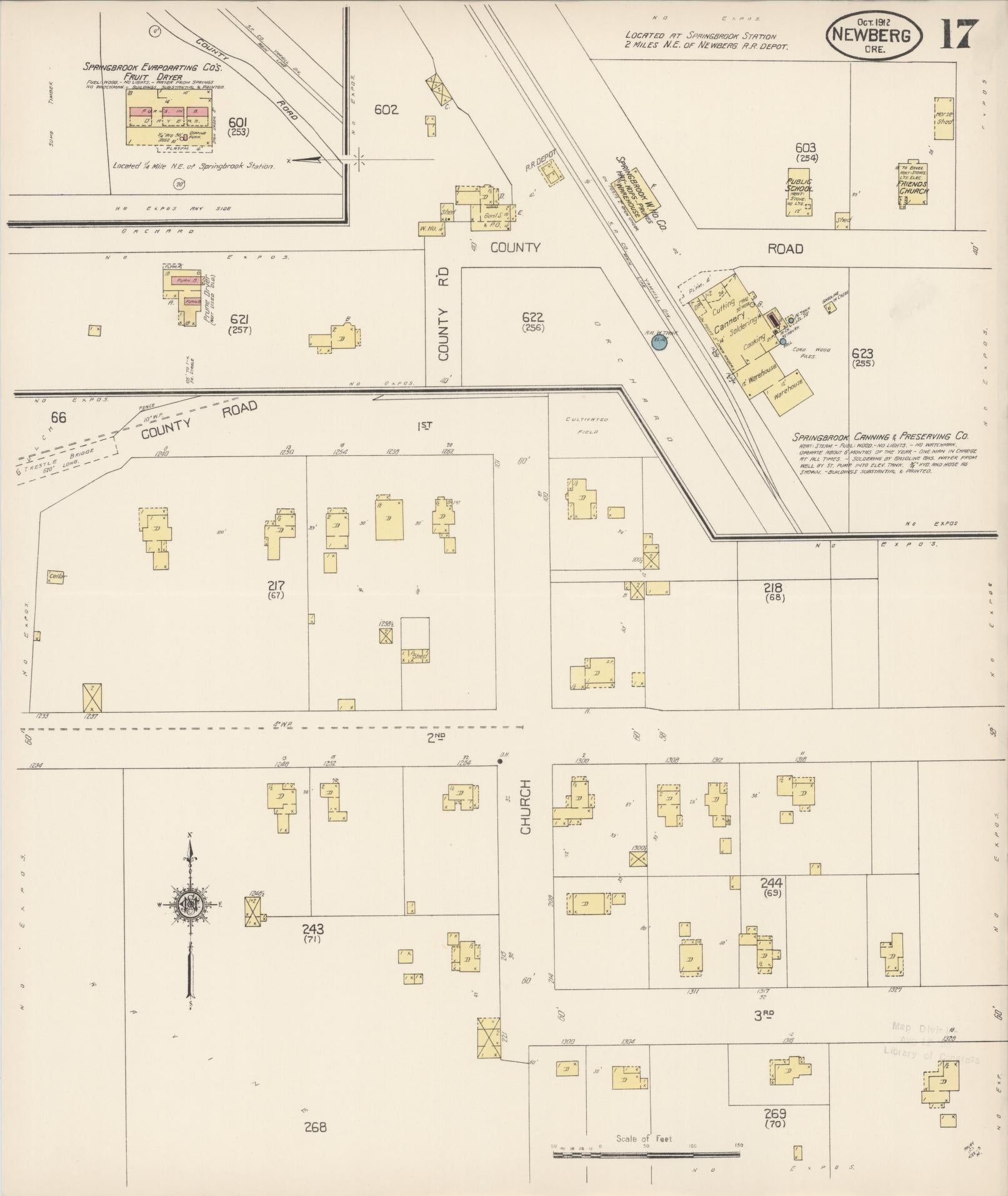 Sanborn Fire Insurance Map from Newberg, Yamhill County, Oregon (1912), Sheet #0017 - Complete Map Set gallery image, historic Sanborn map, vintage wall art, Oregon Oregon