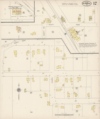 Sanborn Fire Insurance Map from Newberg, Yamhill County, Oregon (1912), Sheet #0017 - Complete Map Set gallery image, historic Sanborn map, vintage wall art, Oregon Oregon