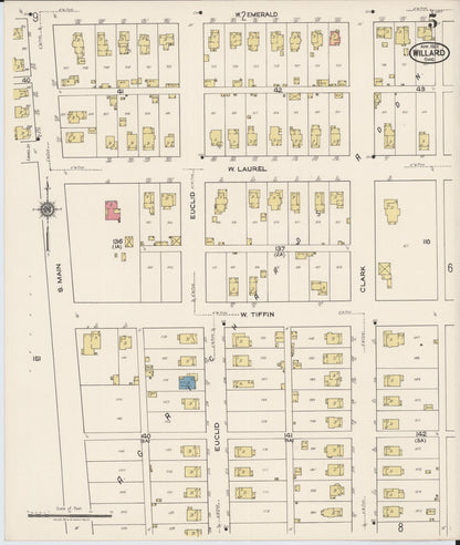 Sanborn Fire Insurance Map from Willard, Huron County, Ohio (1922), Sheet #0005 - Historic Sanborn Fire Insurance Map Print, vintage old map wall art, antique decor, genealogy gift, Ohio Ohio map