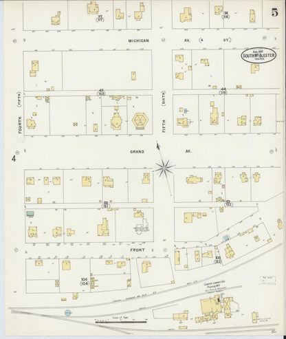 Sanborn Fire Insurance Map from South McAlester, Pittsburg County, Oklahoma (1897), Sheet #0005 - Complete Map Set gallery image, historic Sanborn map, vintage wall art, Oklahoma Oklahoma
