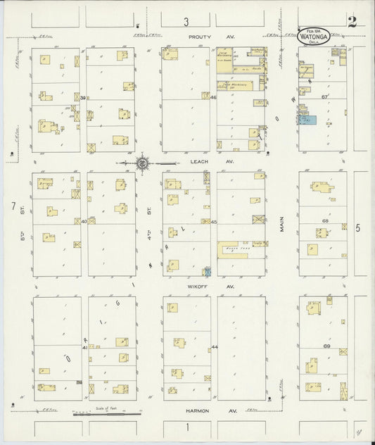 Sanborn Fire Insurance Map from Watonga, Blaine County, Oklahoma (1914), Sheet #0002 - Historic Sanborn Fire Insurance Map Print, vintage old map wall art, antique decor, genealogy gift, Oklahoma Oklahoma map