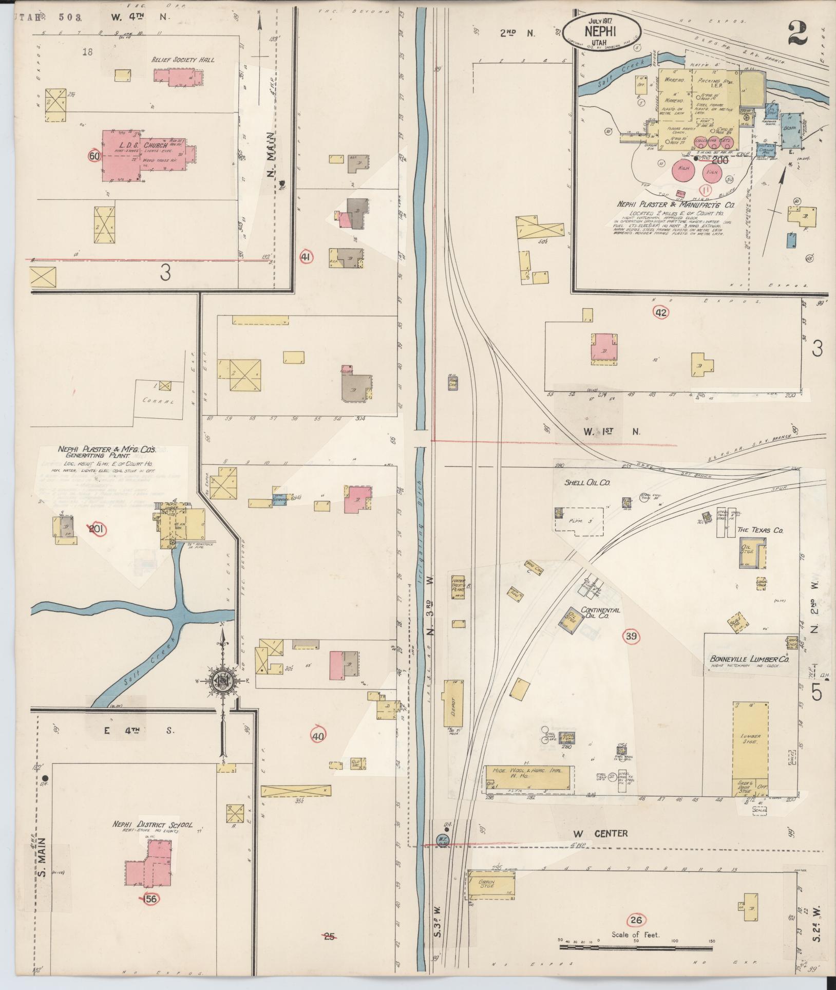 Sanborn Fire Insurance Map from Nephi, Juab County, Utah (1931), Sheet #0002 - Complete Map Set gallery image, historic Sanborn map, vintage wall art, Utah Utah