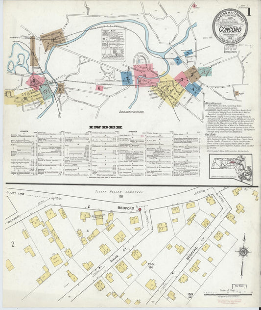 Sanborn Fire Insurance Map from Concord, Middlesex County, Massachusetts. (1918) – Historic Sanborn Fire Insurance Map Print