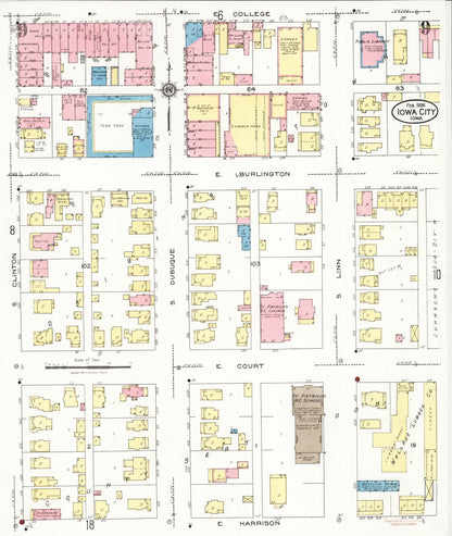 Sanborn Fire Insurance Map from Iowa City, Johnson County, Iowa (1926), Sheet #0009 - Historic Sanborn Fire Insurance Map Print
