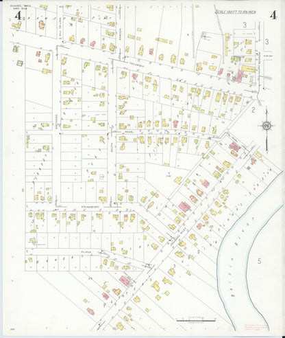 Sanborn Fire Insurance Map from Dundee, Monroe County, Michigan (1938), Sheet #0004 - Complete Map Set gallery image, historic Sanborn map, vintage wall art, Michigan Michigan