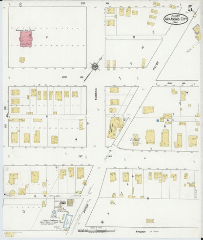 Sanborn Fire Insurance Map from Arkansas City, Desha County, Arkansas (1917), Sheet #0005 - Complete Map Set gallery image, historic Sanborn map, vintage wall art, Arkansas Arkansas