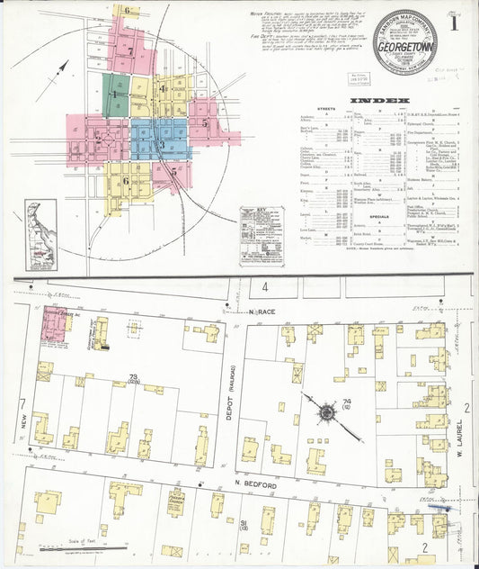 Sanborn Fire Insurance Map from Georgetown, Sussex County, Delaware (1919), Sheet #0001 - Complete Map Set gallery image, historic Sanborn map, vintage wall art, Delaware Delaware