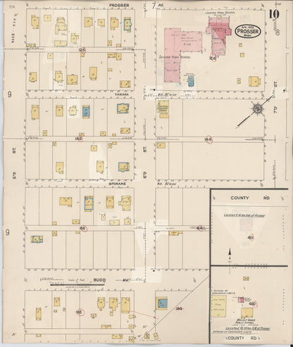 Sanborn Fire Insurance Map from Prosser, Benton County, Washington (1944), Sheet #0010 - Complete Map Set gallery image, historic Sanborn map, vintage wall art, Washington Washington