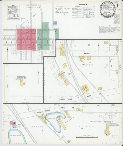 Sanborn Fire Insurance Map from Vienna, Johnson County, Illinois (1900), Sheet #0001 - Complete Map Set gallery image, historic Sanborn map, vintage wall art, Illinois Illinois