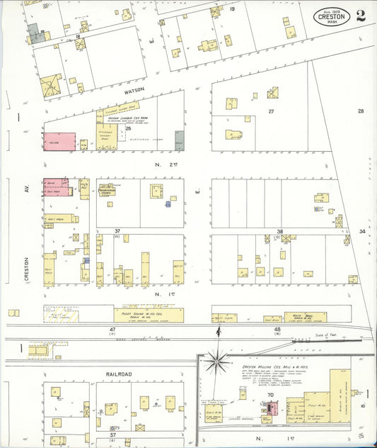 Sanborn Fire Insurance Map from Creston, Lincoln County, Washington (1909), Sheet #0002 - Historic Sanborn Fire Insurance Map Print, vintage old map wall art, antique decor, genealogy gift, Washington Washington map