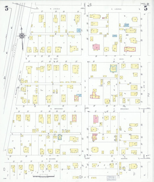 Sanborn Fire Insurance Map from Hayti, Pemiscot County, Missouri (1951), Sheet #0005 - Historic Sanborn Fire Insurance Map Print, vintage old map wall art, antique decor, genealogy gift, Missouri Missouri map