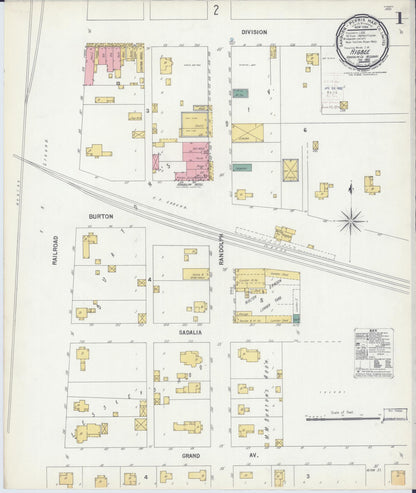 Sanborn Fire Insurance Map from Higbee, Randolph County, Missouri (1900), Sheet #0001 - Historic Sanborn Fire Insurance Map Print, vintage old map wall art, antique decor, genealogy gift, Missouri Missouri map