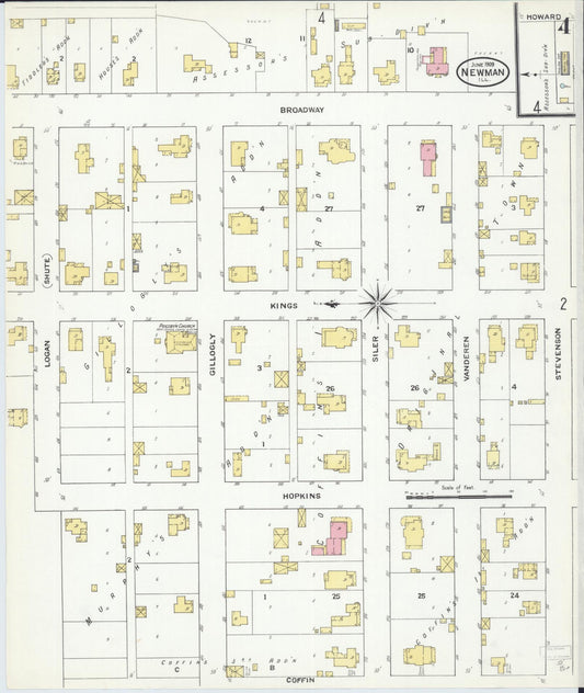 Sanborn Fire Insurance Map from Newman, Douglas County, Illinois (1909), Sheet #0004 - Historic Sanborn Fire Insurance Map Print, vintage old map wall art, antique decor, genealogy gift, Illinois Illinois map