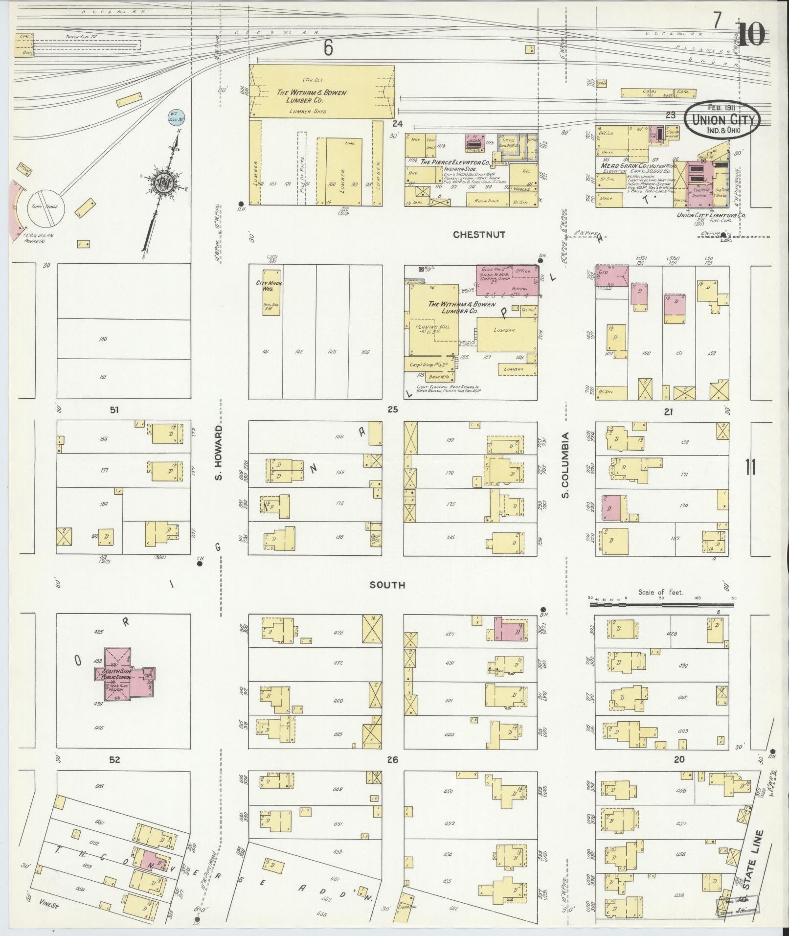 Sanborn Fire Insurance Map from Union City, Randolph County, Indiana (1911), Sheet #0010 - Complete Map Set gallery image, historic Sanborn map, vintage wall art, Indiana Indiana
