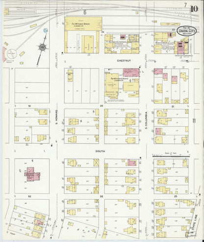 Sanborn Fire Insurance Map from Union City, Randolph County, Indiana (1911), Sheet #0010 - Complete Map Set gallery image, historic Sanborn map, vintage wall art, Indiana Indiana
