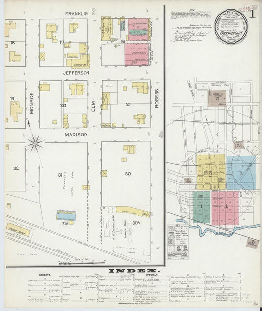 Sanborn Fire Insurance Map from Waxahachie, Ellis County, Texas (1893), Sheet #0001 - Complete Map Set gallery image, historic Sanborn map, vintage wall art, Texas Texas