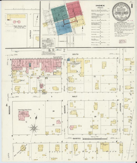 Sanborn Fire Insurance Map from Cerro Gordo, Piatt County, Illinois. (1909) – Map View