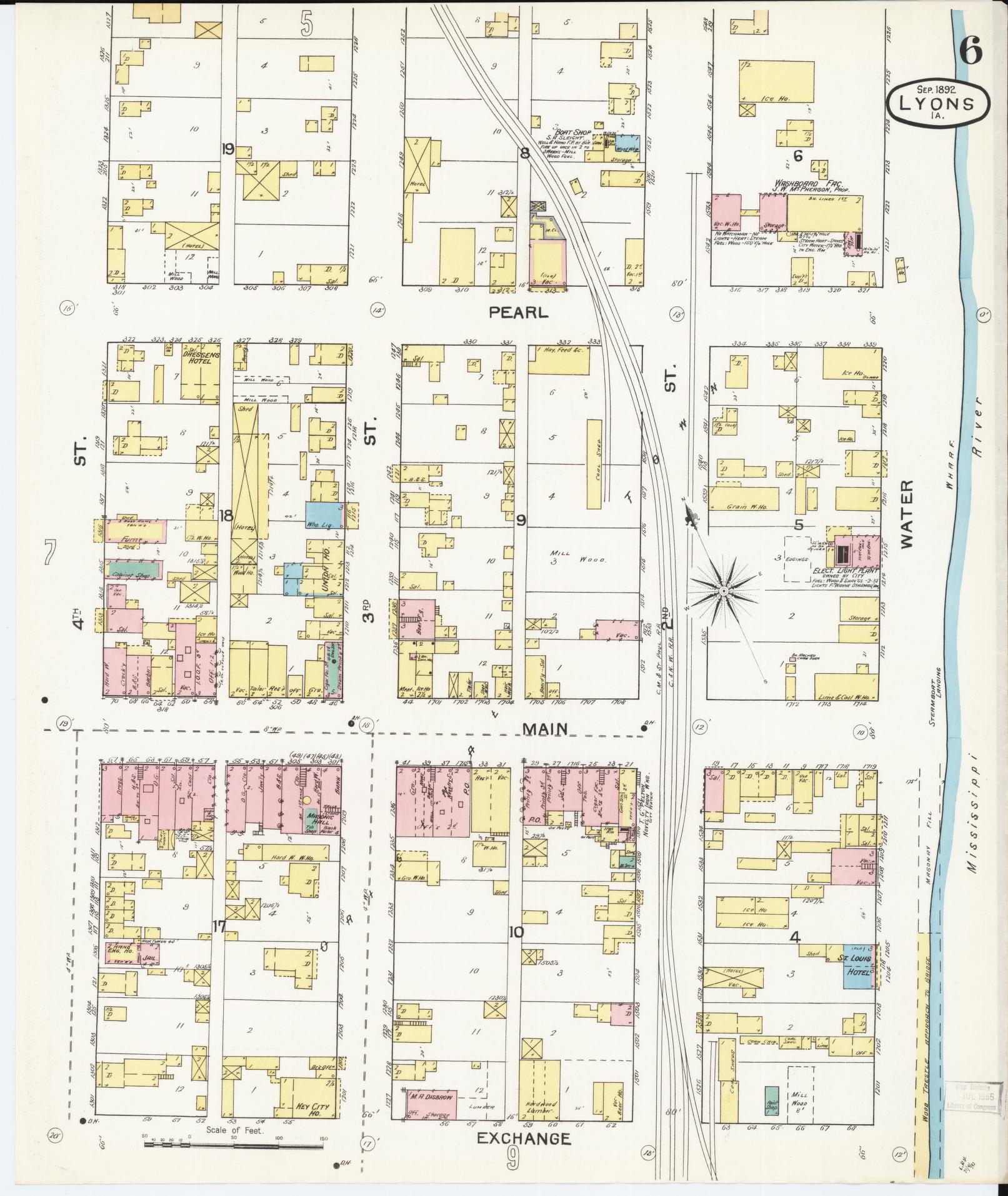Sanborn Fire Insurance Map from Lyons, Clinton County, Iowa (1892), Sheet #0006 - Historic Sanborn Fire Insurance Map Print