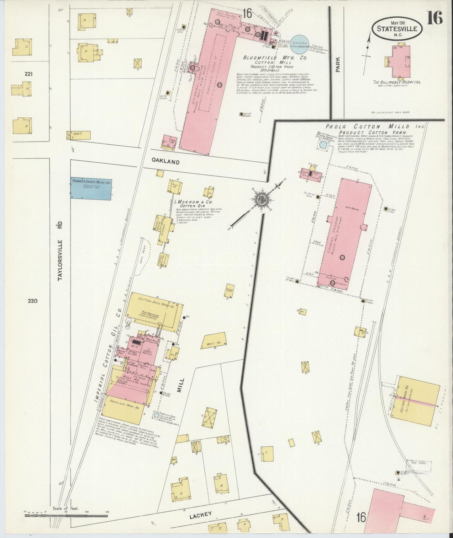 Sanborn Fire Insurance Map from Statesville, Iredell County, North Carolina (1911), Sheet #0016 - Historic Sanborn Fire Insurance Map Print, vintage old map wall art, antique decor, genealogy gift, North Carolina North Carolina map