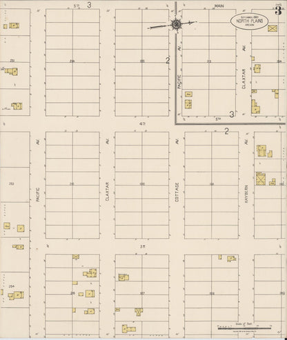 Sanborn Fire Insurance Map from North Plains, Washington County, Oregon (1921), Sheet #0003 - Complete Map Set gallery image, historic Sanborn map, vintage wall art, Oregon Oregon