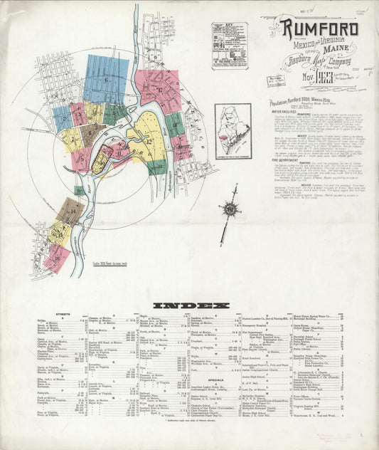 Sanborn Fire Insurance Map from Rumford, Oxford County, Maine. (1923) – Historic Sanborn Fire Insurance Map Print