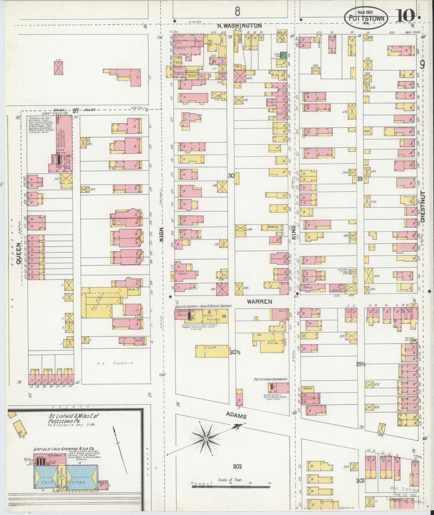 Sanborn Fire Insurance Map from Pottstown, Montgomery County, Pennsylvania (1902), Sheet #0010 - Complete Map Set gallery image, historic Sanborn map, vintage wall art, Pennsylvania Pennsylvania