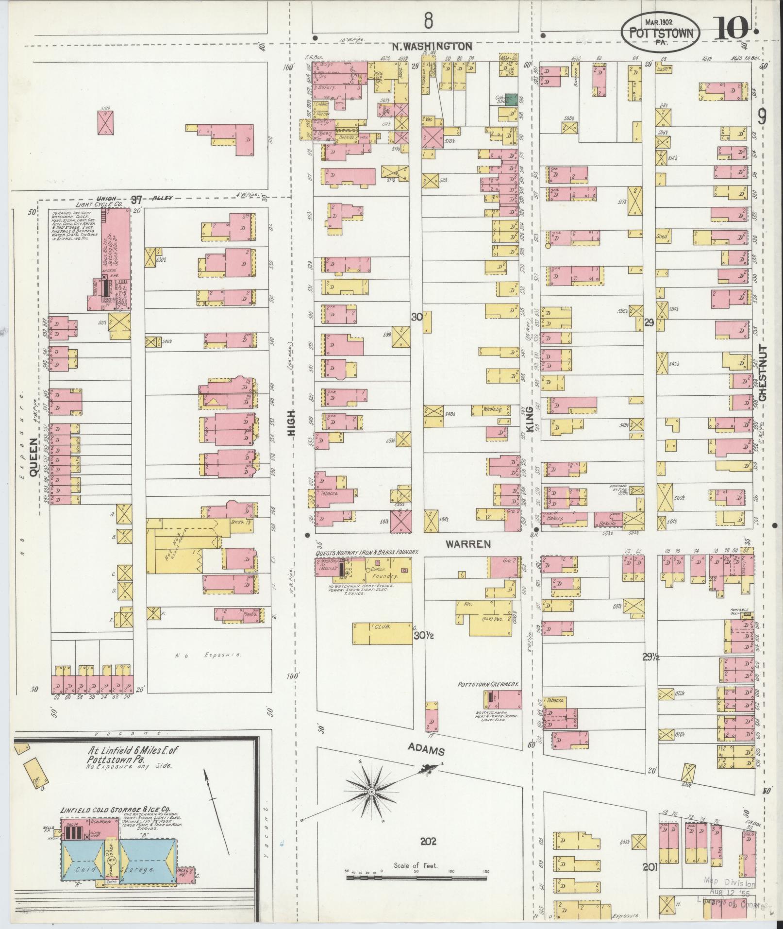 Sanborn Fire Insurance Map from Pottstown, Montgomery County, Pennsylvania (1902), Sheet #0010 - Complete Map Set gallery image, historic Sanborn map, vintage wall art, Pennsylvania Pennsylvania
