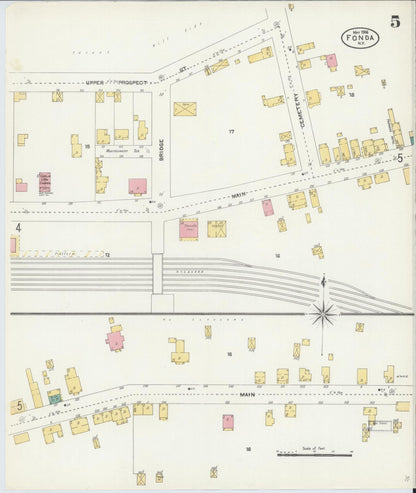 Sanborn Fire Insurance Map from Fonda, Montgomery County, New York (1906), Sheet #0005 - Complete Map Set gallery image, historic Sanborn map, vintage wall art, New York New York