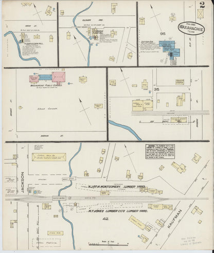 Sanborn Fire Insurance Map from Waxahachie, Ellis County, Texas (1885), Sheet #0002 - Historic Sanborn Fire Insurance Map Print, vintage old map wall art, antique decor, genealogy gift, Texas Texas map