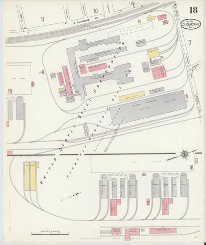 Sanborn Fire Insurance Map from Duquesne, Allegheny County, Pennsylvania (1911), Sheet #0018 - Complete Map Set gallery image, historic Sanborn map, vintage wall art, Pennsylvania Pennsylvania