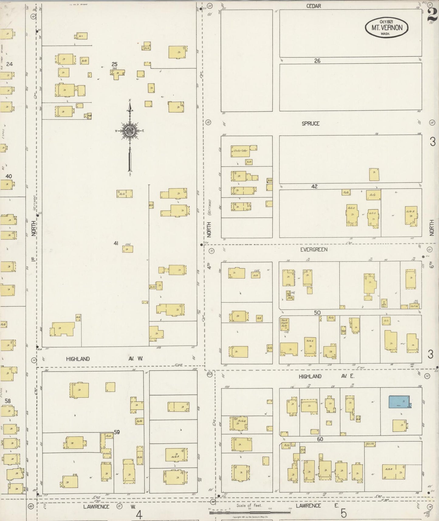 Sanborn Fire Insurance Map from Mount Vernon, Skagit County, Washington (1921), Sheet #0002 - Complete Map Set gallery image, historic Sanborn map, vintage wall art, Washington Washington