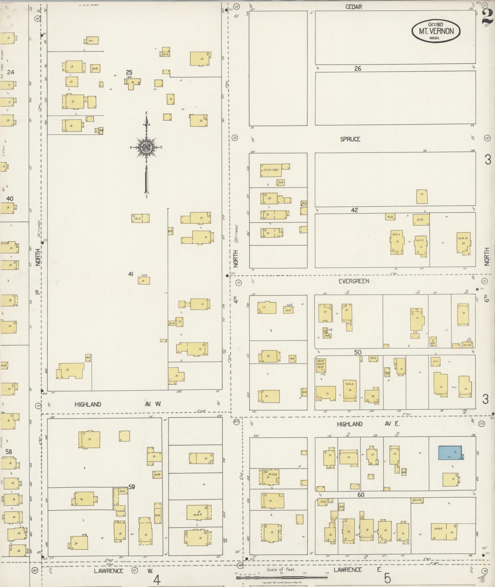 Sanborn Fire Insurance Map from Mount Vernon, Skagit County, Washington (1921), Sheet #0002 - Complete Map Set gallery image, historic Sanborn map, vintage wall art, Washington Washington
